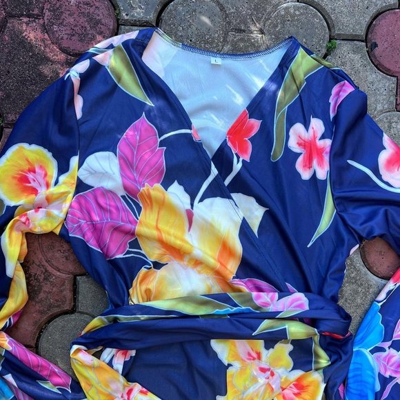 Blue Floral Maxi Dress - Picture 6 of 6